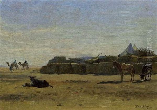 Village Arabe Oil Painting by Narcisse Berchere