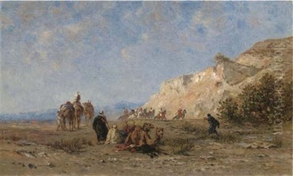 A Rest In The Desert Oil Painting by Narcisse Berchere