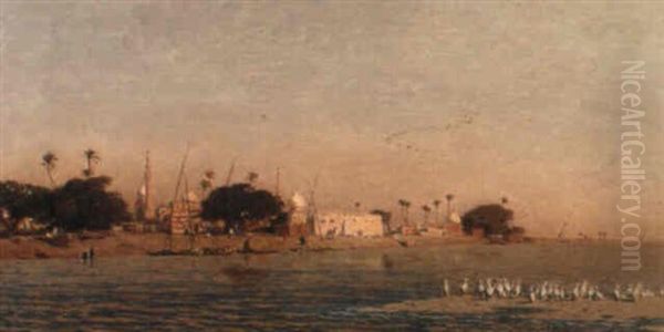 A View On The Nile Oil Painting by Narcisse Berchere