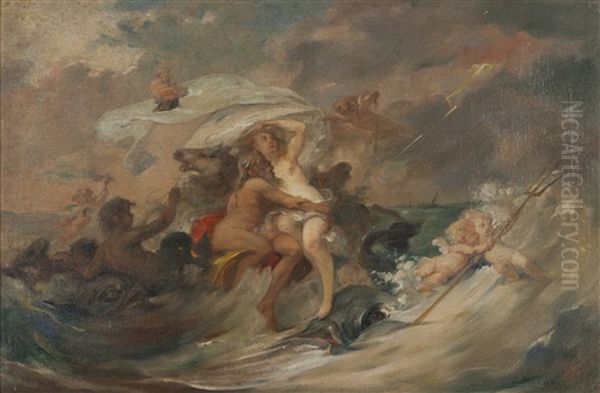 Triumph Of Posseidon And Anphitrite Oil Painting by Emile Berchmans