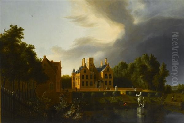 Het Huis Te Spijk Aan De Linge Oil Painting by Gerrit Adriaensz Berckheyde