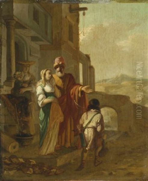 The Banishment Of Hagar And Ishmael Oil Painting by Job Adriaensz Berckheyde