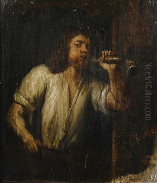 Portrait Of A Man At A Window Oil Painting by Job Adriaensz Berckheyde