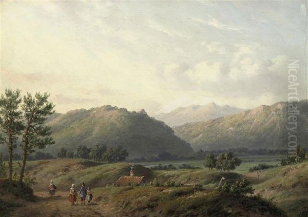 Summer In The Shire Oil Painting by Carl Eduard Ahrendts