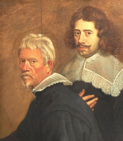 Portrait De Deux Hommes Oil Painting by Hendrick Berckman