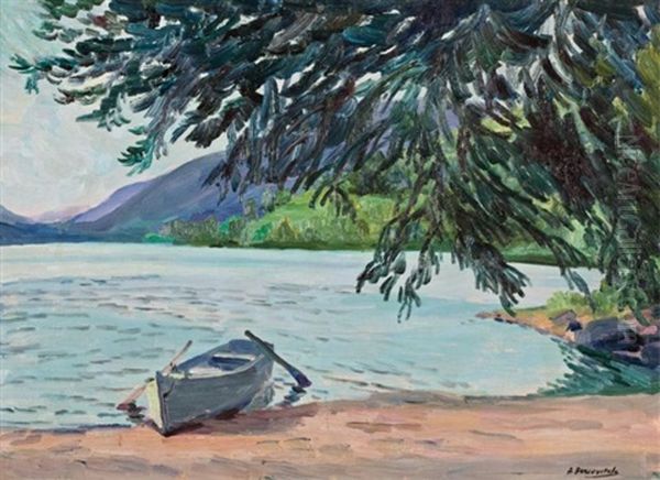 Row Boat On A Sandy Shore by Alexander Bercovitch