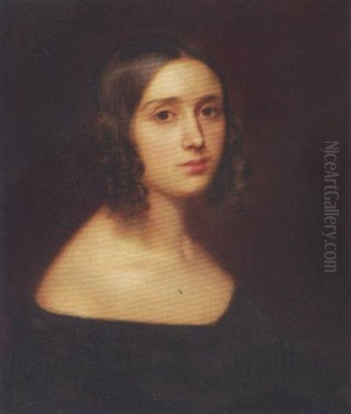 Brustportrait Einer Jungen Frau Oil Painting by Johann Baptiste Berdelle