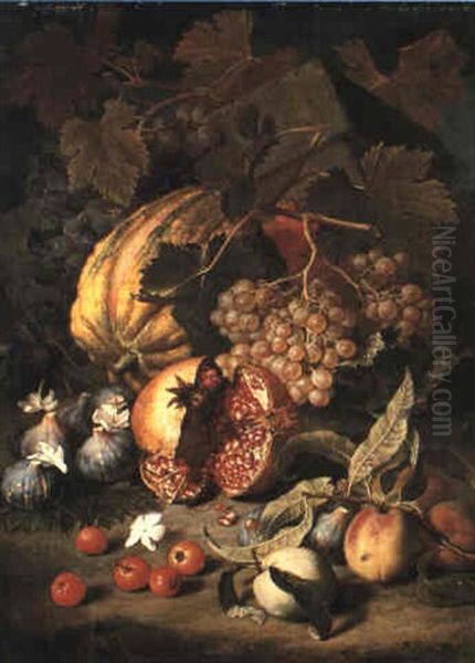 Still Life Of Fruit Oil Painting by Christian Berentz