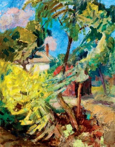 View To The Garden Oil Painting by Robert Bereny