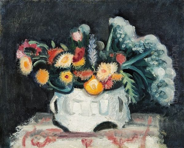 Still-life With Spring Flowers Oil Painting by Robert Bereny