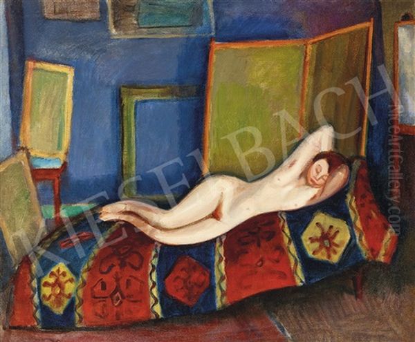 Berlin Nude (nude In The Studio) Oil Painting by Robert Bereny