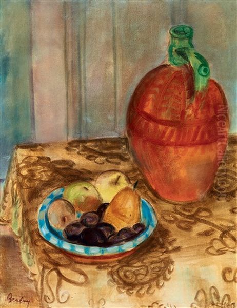 Studio Still-life With Fruits Oil Painting by Robert Bereny