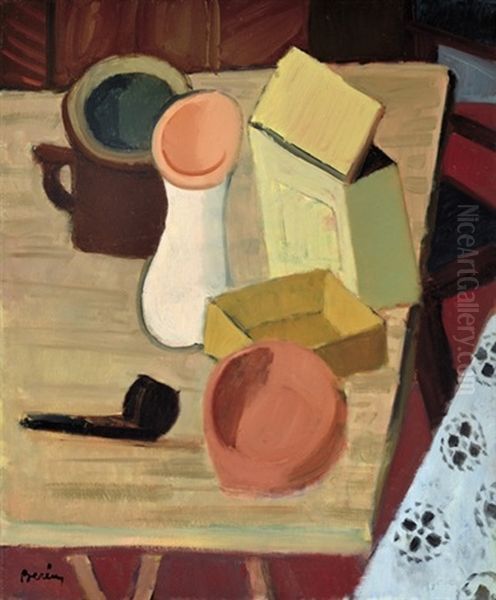 Still-life With A Pipe Oil Painting by Robert Bereny