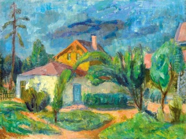 The Artist's House In Varosmajor Oil Painting by Robert Bereny