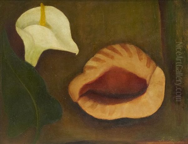 Calla Med Snacka Oil Painting by Anna Berg