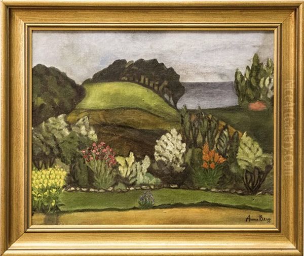 Landskap Med Blommor Oil Painting by Anna Berg