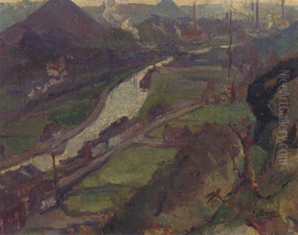 A Mining District Near Tilleur, Belgium Oil Painting by Else Berg