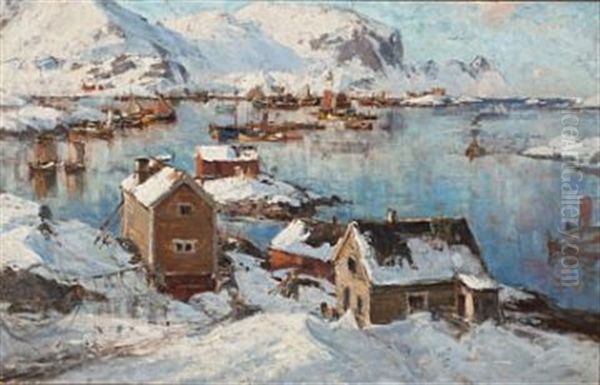 Fra Lofoten / Marsdag I Lofoten Oil Painting by Gunnar Berg