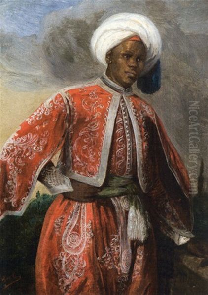 Le Jeune Ottoman Oil Painting by Hans Johan Fredrik Berg