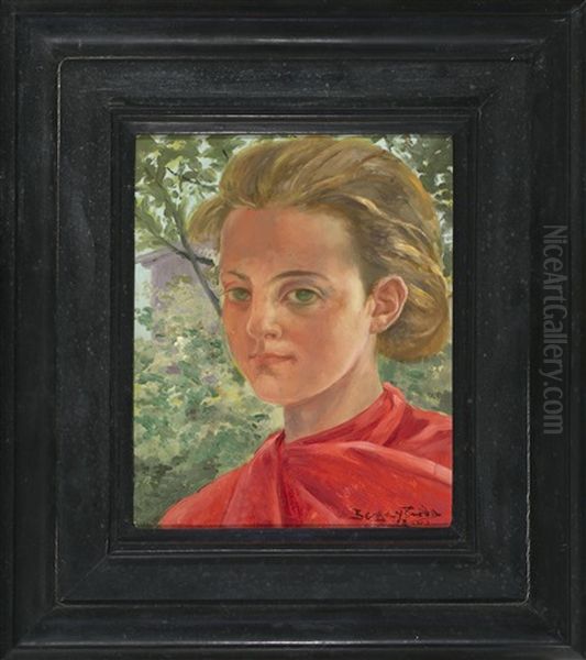 Una Nina Oil Painting by Jose Berga y Boada