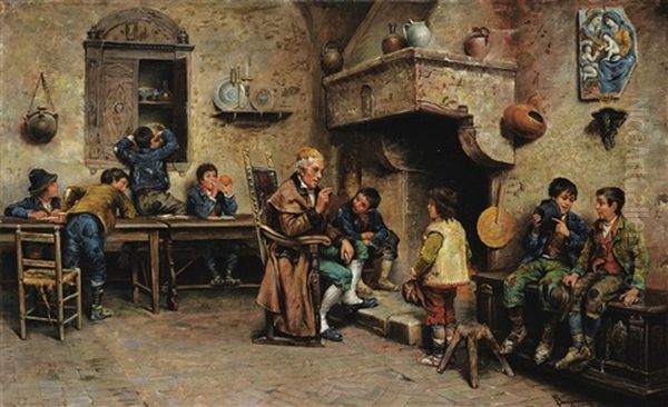 The School Teacher Oil Painting by Francesco Bergamini