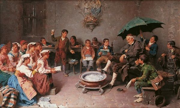 Hurra - Der Lehrer Schlaft Oil Painting by Francesco Bergamini