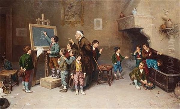 A Valuable Lesson Oil Painting by Francesco Bergamini