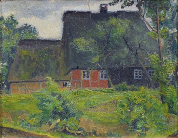 A Farmhouse With Garden Oil Painting by Ary Bergen