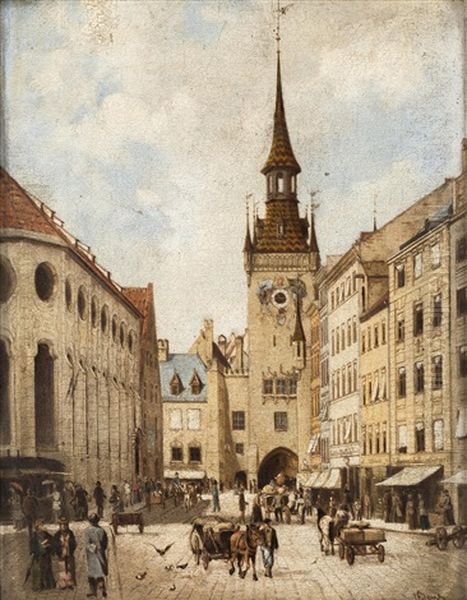 La Porte De La Ville Oil Painting by Carl Von Bergen