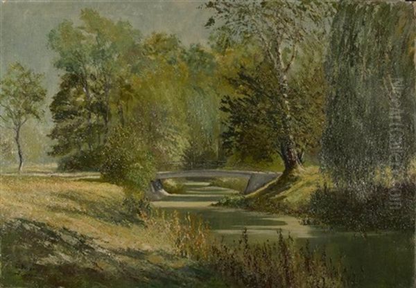 Parklandschaft Oil Painting by A. H. Berger