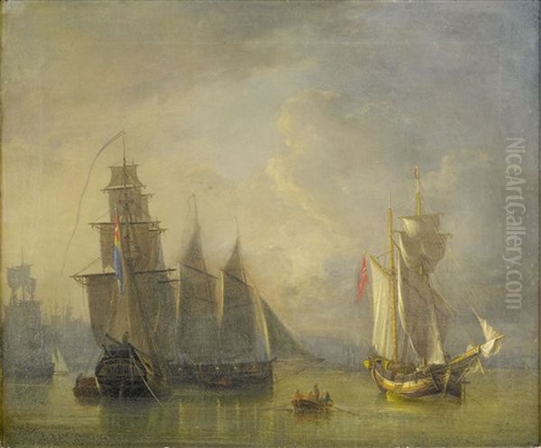 Utsigt Pa Stockholms Strom Oil Painting by Johann Christian Berger