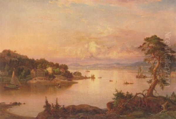 Motiv Fran Stenso, Stenungsund Oil Painting by Johann Christian Berger