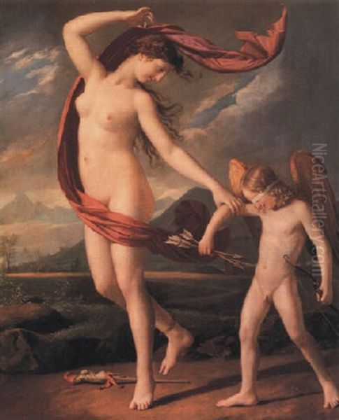 Psyche Et Cupidon Oil Painting by Joseph Berger