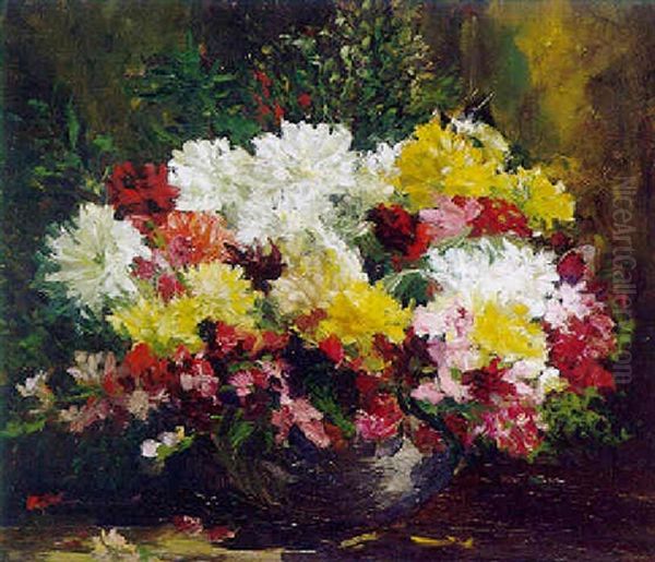 Bunter Blumenstraus Im Sonnigen Licht Oil Painting by Rachel Berger