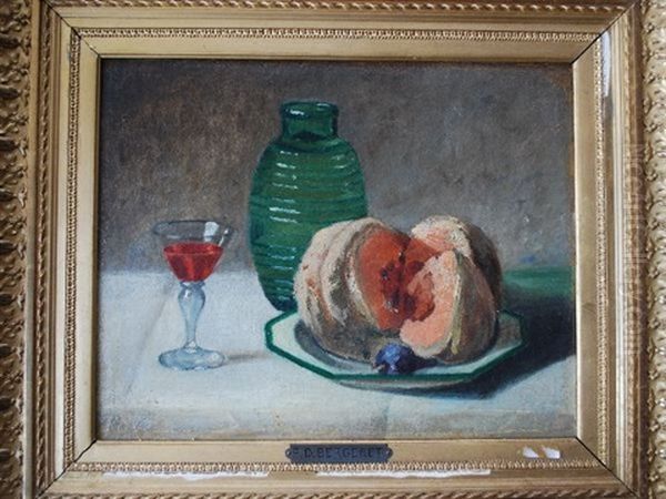 Nature Morte A La Courge Oil Painting by Denis Pierre Bergeret