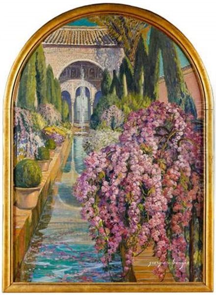 Jardin De L'alhambra Oil Painting by Georges Berges