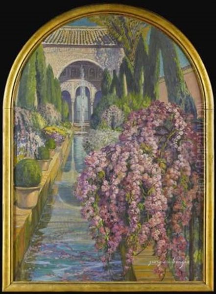 Jardin De L'alhambra Oil Painting by Georges Berges