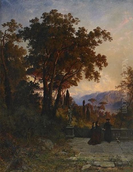 Utsikt Vid Isola Madre, Lago Maggiore, Italien Oil Painting by Edward (Johan-Edvard) Bergh