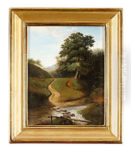 Stigen Oil Painting by Edward (Johan-Edvard) Bergh