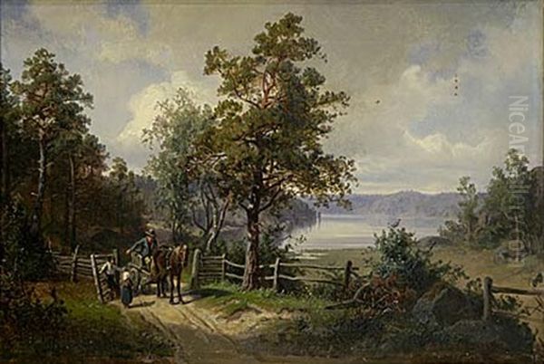 Grindslanten Oil Painting by Edward (Johan-Edvard) Bergh