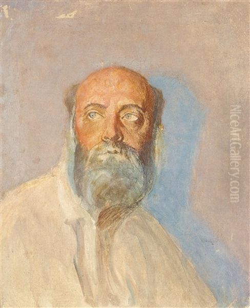 Skiss Till Frodingportrattet (study For The Froding Portrait) Oil Painting by Richard (Sven R.) Bergh