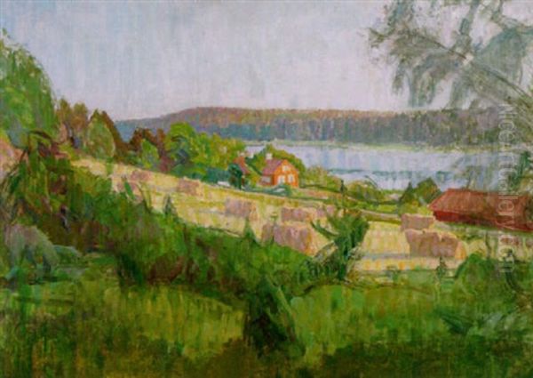 Klockargarden, Tyreso Oil Painting by Richard (Sven R.) Bergh