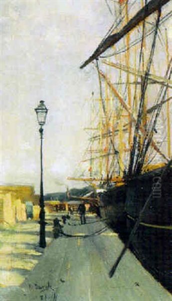 Motif Fran Honfleur Oil Painting by Richard (Sven R.) Bergh