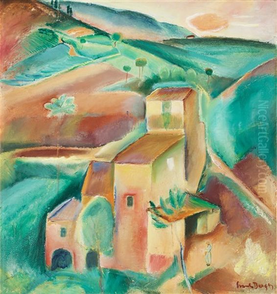 Italienskt Landskap, Toscana Oil Painting by Svante Bergh