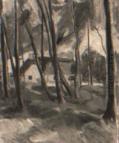 Fr+n Boulognerskogen Oil Painting by Svante Bergh