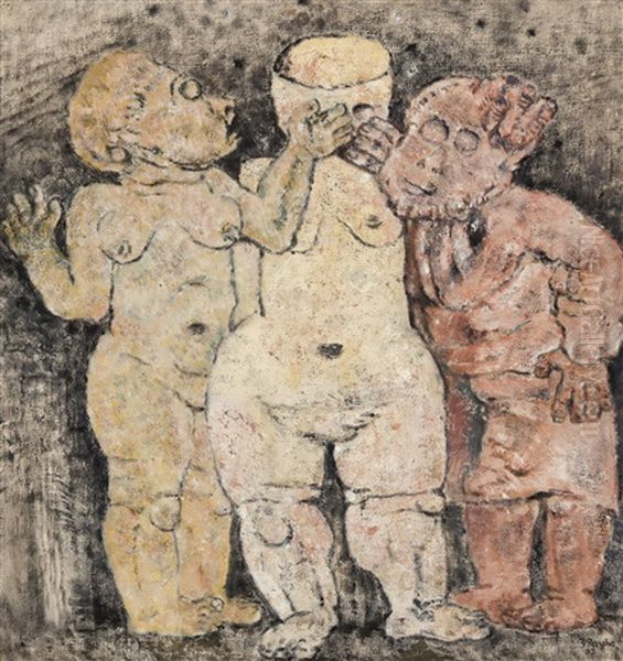 Three Figures (1932) Oil Painting by Frits Van Den Berghe