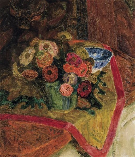 Flowers (ca. 1914) Oil Painting by Frits Van Den Berghe