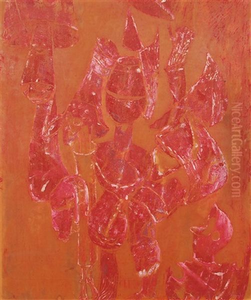 Rouge . Femmes Rouges Oil Painting by Frits Van Den Berghe