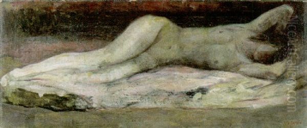 Jeune Femme Nue Etendue Les Bras Leves Oil Painting by Frits Van Den Berghe