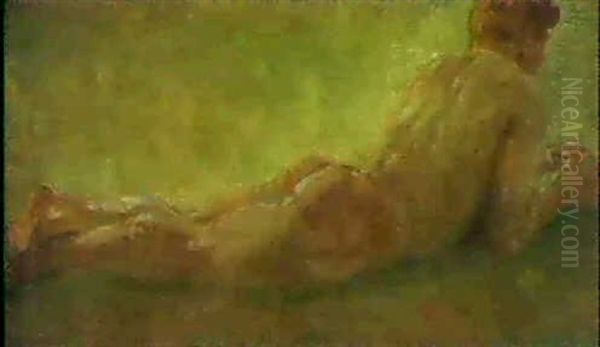 Homme Nu Couche Oil Painting by Frits Van Den Berghe